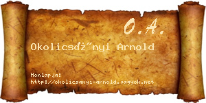 Okolicsányi Arnold névjegykártya