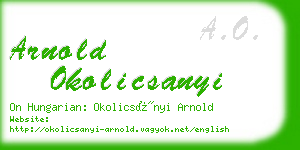 arnold okolicsanyi business card